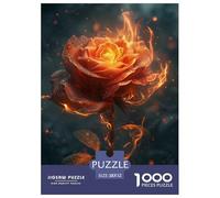 Burning Roses Puzzle 1000 Piece Challenging Game Flame Jigsaw Puzzles High Difficulty 100% Recycled Cardboard for Adults 52x38cm/1000pcs