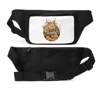 Burning Skull from Hell Graphic Unisex Waist Bag Black