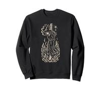 Burning Smoking Witch Pyre Halloween Dark Humor Gothic Sweatshirt