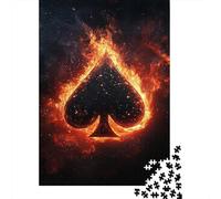 Burning Spade 1000 Piece Jigsaw Puzzle Paper for Adults Fire Night Sky Puzzle Game for Family Home Relaxation Gift 38x26cm/1000pcs