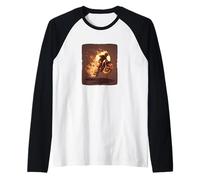 Burning Stunts with This Cool Dirt Bike Graphic Raglan Baseball Tee