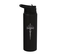 Burning Sword in Flame Emo Alt E-Girl Boy Trad Mall Y2K Goth Stainless Steel Insulated Water Bottle
