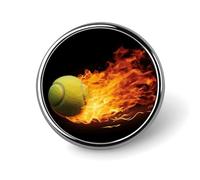 Burning Tennis Pictures Button Pin Round Alloy Lapel Pins Badges Novelty Funny Enamel Pins Button Lapel Personalized Pinback Button Badges Cute Brooche Pin for Backpacks Jackets Bags