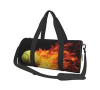 Burning tennis pictures Duffle Bag for Women Men 3-in-1 Gym Bag Foldable Weekender Travel Backpack Large Overnight Bag Luggage Bag with Shoulder Strap Waterproof Carry On Tote Bags