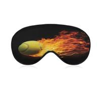 Burning Tennis Pictures Eye Mask for Sleeping Soft Breathable Sleep Mask with Adjustable Strap Light Blocking Night Eye Cover Comfortable Night Blindfold Eyeshade Sleep Shade Cover for Travel