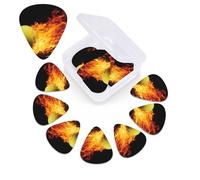 Burning tennis pictures Guitar Picks 12 Pack Personalized Plectrums with Organizer Storage Box, Colorful Celluloid Guitar Plectrum Includes Thin, Medium, Heavy Picks for Acoustic Guitar Bass Picks