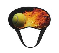 Burning Tennis Pictures Sleep Mask for Side Sleeper Soft Breathable Sleeping Eye Mask Blackout Silk Eye Sleep Shade Cover with Elastic Strap Night Blindfold for Women Men Travel Nap