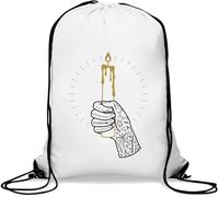 Burning The Candle Gym Sack Casual Drawstring Bag White