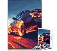 Burning Tires Jigsaw 1000 Pieces for Adults Brain Training Educational Game Ideal Surprise Gift for Loved Ones Size 38x26cm