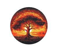 Burning Tree of Life Fridge Magnets Reusable, Funny Magnetic Stickers, Strong Small Decorative Magnets - Round Shape Mini Refrigerator Magnet for Whiteboard Kitchen Office