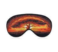 Burning Tree of Life Sleep Mask Block Light Eye Sleep Shade Cover Comfortable Lightweight Sleeping Blindfold Soft Breathable Night Eye Cover Adjustable Band Eye Mask for Men Women