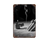 Burning Zippo And Cigarette Butts Tin Sign Vintage Metal Pub Club Cafe Bar Home Wall Art Decoration Poster Retro 8x12inch(20x30cm)