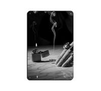Burning Zippo And Cigarette Butts Tin Sign Vintage Metal Pub Club Cafe Bar Home Wall Art Decoration Poster Retro 8x12inch(20x30cm)