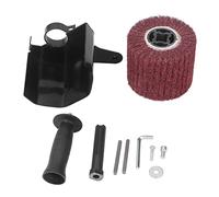 Burnishing Polishing Machine Kit | M10 Angle Grinder Attachment for Wood / Metal / Stainless Steel | 80 Grit Polishing Wheel with Security Guard & Complete Accessories