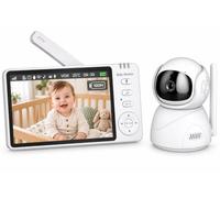 BURNNOVE Baby Monitor with Camera 5" 720P Screen, No WiFi & Pan Tilt | 100H VOX Battery, Night Vision, Temperature Alerts, Two-way Audio, Lullabies and Up to 300m Secure Connection