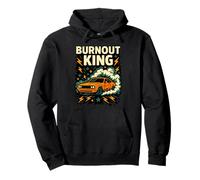 Burnout King Muscle Car Smoke Graphic Pullover Hoodie