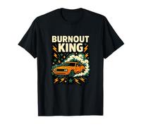 Burnout King Muscle Car Smoke Graphic T-Shirt