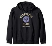 Burnout Meme Tired All the Time Funny Stress Mental Fatigue Zip Hoodie