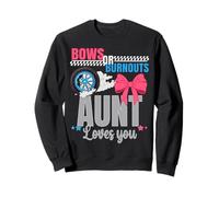 Burnouts Or Bows Aunt Loves You Gender Reveal Party Auntie Sweatshirt