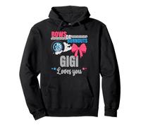 Burnouts Or Bows Gigi Loves You Gender Reveal Party Grandma Pullover Hoodie
