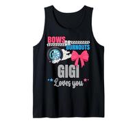 Burnouts Or Bows Gigi Loves You Gender Reveal Party Grandma Tank Top