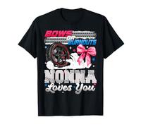 Burnouts or Bows Nonna Loves You Gender Reveal Party T-Shirt