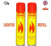 Burns Butane Gas Universal Fluid Fuel Lighter Refill 300ML x2