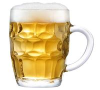 Burns Glass German Dimple Beer Mug Stein - 19 oz Thick Beer Mugs Glass with Handle Perfect for Oktoberfest Parties Beer Lovers Cup - Set of 1