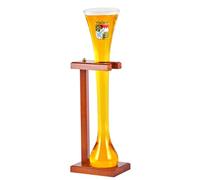 Burns Glass Half Yard Ale Beer Glass, 22 Oz Craft Beer Glass with Wood Stand, Quality Beer Mug for German Lagers and British Ales, Funny Beer Cup for Weddings, Drinking Competitions and Bar