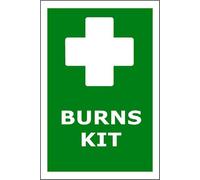 Burns Kit | High Visibility Safety Warning Sign | PVC Foamex Sign for Workplace Office School Warehouse Public Building Indoor Outdoor Wall Door