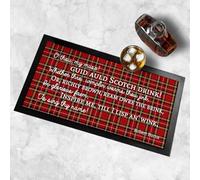 Burns Night Bar Mat - Red Scottish Tartan | “Guid Auld Scotch drink” Robert Burns Poem