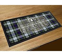 Burns night Bottle and a Friend poem quote tartan scottish bar runner mat robert burns