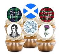 Burns Night Edible Cupcake Toppers Scottish Theme Cake Decorations