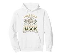 Burns Night Haggis Address to Haggis 25 January Celebration Pullover Hoodie, Adult Unisex, White, X-Large