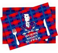 Burns Night Placemats Set of 4,Robert Burns Dining Table Place Mats, Burns Night Party Supplies Burns Night Table Decorations, 12 x 18 Inches