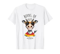 Burns Oregon USA Funny Cow Cartoon Design T-Shirt