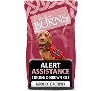 Burns Pet Nutrition Hypoallergenic Complete Dry Dog Food Adult and Senior Dog Alert Chicken and Brown Rice 12 kg