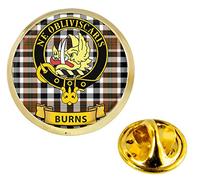 Burns Scottish Clan Crest Lapel Pin Badge in Gold Colour Product Of Scotland
