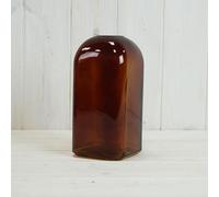 Burnt Amber Square Glass Bottle Vase x H17cm-Contemporary Wedding Table Display