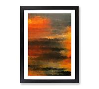 Burnt Ash Abstract Framed Wall Art Print A2 Black | Ready to Hang, Premium Gi Paper, Fade-Resistant Inks, Securely Packaged, UK Made