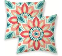 Burnt Cushion Covers 20 x 20 cm, Linen Decorative Throw Pillow Covers Farmhouse Square Pillow Cases 2 Pack 8 X 8 Inch, with Invisible Zipper Pillowcases for Living Room, Couch Bed, Bedroom SJ-269