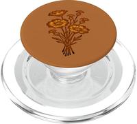 Burnt Orange Autumn Wildflower Botanical Cottagecore Art PopSockets PopGrip for MagSafe