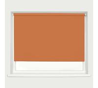 Burnt Orange Blackout Roller Blind Metal Fittings Trimmable UV Protection Thermal Properties Premium Fabric Home Office Bedroom Kids Room Child Safe Easy Fit Orange 120cm Width x 160cm Drop