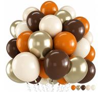 Burnt Orange Brown Balloons Autumn Thanksgiving Birthday Party Decorations | 35Pcs 12 Inch Terracotta Gold Balloons Boho Harvest Halloween A Little Pumpkin is On The Way Baby Bridal Shower Party Decor
