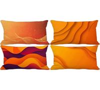 Burnt Orange Cushion Covers 30 x 50 Autumn Outdoor Cushions Soft Set of 4 Rectangle Decorative Pillows with Smooth Invisible Zip for Livingroom Summer Outdoor Patio Garden Bench Home Decor Gifts 6x-99