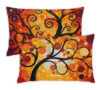 Burnt Orange Cushion Covers 50x80cm Landscape Cushions 50 x 80 Pillow Cases Set of 2 Decorative Pillows with Invisible Zipper,Velvet Breathable, Fade-Resistant,Autumn Bed Decor Living Room Sofa,214-j