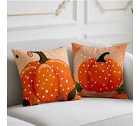 Burnt Orange Cushion Covers 60cmx60cm 2 Pack Linen Cushions Waterproof Sofa Cushions Pumpkin Pillow Case with Invisible Zipper Throw Pillow Covers for Room Home Chair Patio Winter Fall Decor wj-996