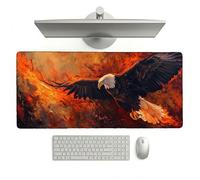 Burnt Orange Mouse Pad 700 x 300 x 3 mm Extended Large Mouse Mat, Keyboard Mousemat, Desk Mat Workspace with Anti-Slip Base & Anti-Fray Edges, Waterproof Desk Accessories for Work (Eagle) L-x6894