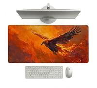 Burnt Orange Mouse Pad 800 x 400 x 3 mm Extended Large Mouse Mat, Keyboard Mousemat, Desk Mat Workspace with Anti-Slip Base & Anti-Fray Edges, Waterproof Desk Accessories for Work (Eagle) L-x6923