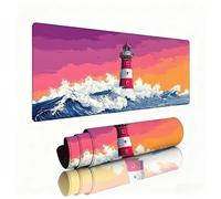 Burnt Orange Mouse Pad Large 600x400x3mm Desk Mat Lighthouse Gaming Mouse Pad Table Protector Non-Slip Rubber Base for Stable Grip on Smooth Surfaces Wear-Resistant Mousepad for Laptop, PC W1-433